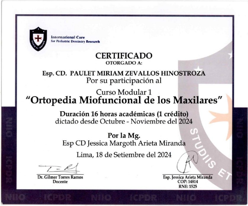 Ortopedia Maxilar en la Dentición Infantil